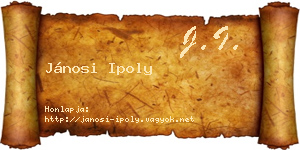 Jánosi Ipoly névjegykártya